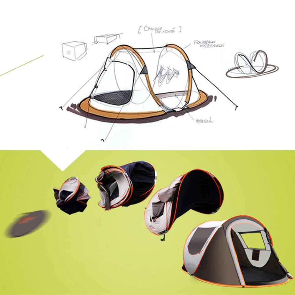 Cheap Goat Tents Outdoor Camping Tent Automatic Pop Up Beach Tent Travel 5 8 People Large Space Waterproof Sunshade Family Hiking Picnic Awning   